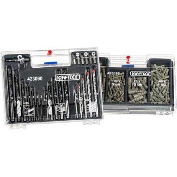 Kit Jogo De Brocas Bits Pontas 300 Peças Para Furadeira Paraf