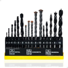 Kit Jogo De Brocas Madeira Concreto Metal 16 Peças