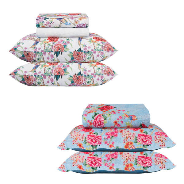 Kit Jogo De Cama Casal Box Macio 7 Peças 140 Fios Bárbara Sul