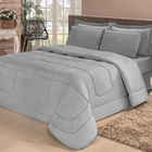 Kit Jogo De Cama Casal Queen + Colcha 5 Pçs Aconchego Dupla F