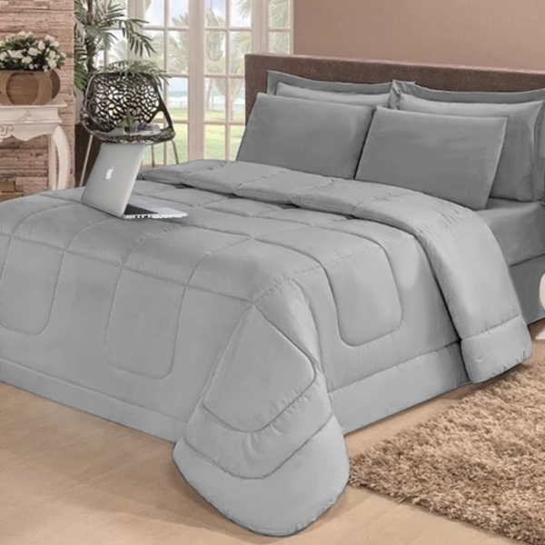 Kit Jogo De Cama Casal Queen + Jogo De Lençol 5 Peças Aconche