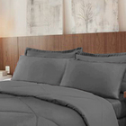 Kit Jogo De Cama Casal Queen Dupla Face 6 Pçs Cinza Casen