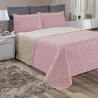 Kit Jogo De Cama Com Lençol Roma 3pçs Dupla Face Rosê E Palha