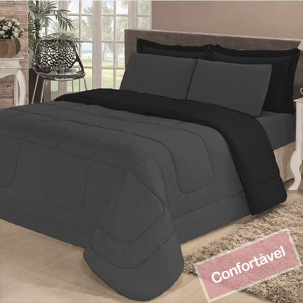 Jogo de cama cinza escuro clearance