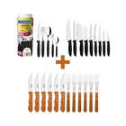 Kit - Jogo De Churrasco Inox 12 Peças + 1 Faqueiro 30pç + 1 C