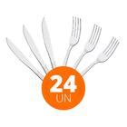 Kit - Jogo De Faca E Garfo Buzios 24 Peças Em Aço Inox Ibag -