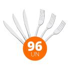 Kit - Jogo De Faca E Garfo Buzios 96 Peças Em Aço Inox Ibag -