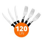 Kit - Jogo De Faca E Garfo Ipanema 120 Peças Em Aço Inox Cabo