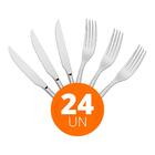 Kit - Jogo De Faca E Garfo Luxo Laguna 24 Peças Em Aço Inox I