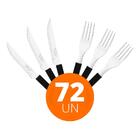 Kit - Jogo De Facas E Garfo Leme 72 Peças Em Aço Inox Cabo Pr