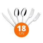 Kit - Jogo De Facas, Garfos E Colheres Búzios 18 Peças Em Aço