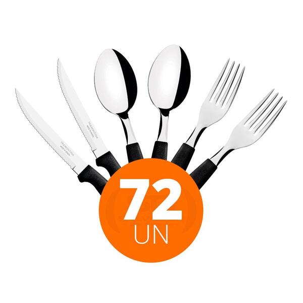 Kit - Jogo De Facas, Garfos E Colheres Ipanema 72 Peças Em Aç
