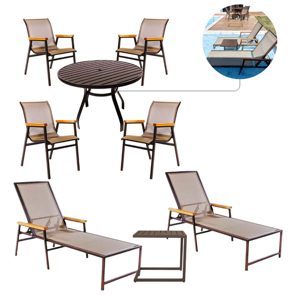 Kit Jogo De Mesa Aluminio Móveis Para Área Piscina Jardim - B