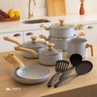 Kit Jogo De Panelas Com Revestimento Cerâmico 10 Peças Induçã