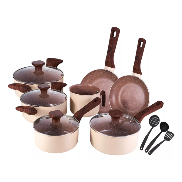 Kit Jogo De Panelas Com Revestimento Cerâmico 10 Peças Induçã