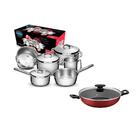 Kit - Jogo De Panelas Solar 6pçs Inox + Panela Wok Alumínio L