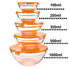 Kit Jogo De Potes 5 Tigelas Bowl Redondos Conjunto De Vidro L