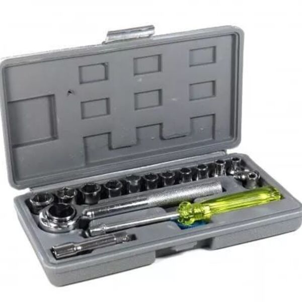 Kit Jogo De Soquetes Aço Cromado 17 Peças Idea 2107k