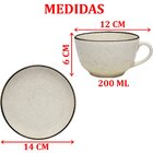 Kit Jogo De Xicaras 6 Pessoas 6pçs Unni Brisa Oxford 200ml