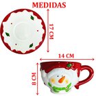 Kit Jogo De Xicaras Natalino Boneco De Neve Papai Noel 300ml