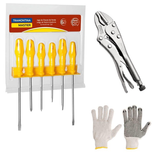 Kit Jogo Ferramentas Chaves De Fenda Com Suporte 6 Peças Mais