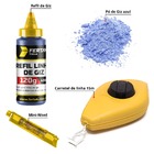 Kit Jogo Marcação Linha Giz 15m Azul Pedreiro Gesseiro Com Ní