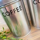 Kit Jogo Pote Lata Metal 3pçs Chá Café Açucar Cromado