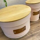 Kit Jogo Pote Lata Metal 4pçs Com Porta Utensílios Rose Nude