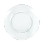 Kit Jogo Prato Fundo Transparente Em Vidro 12 Peças 22,5cm