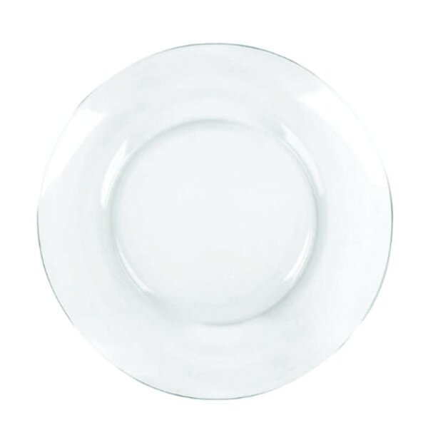 Kit Jogo Prato Fundo Transparente Em Vidro 4 Peças 22,5cm