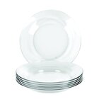 Kit Jogo Prato Fundo Transparente Em Vidro 4 Peças 22,5cm