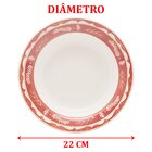 Kit Jogo Pratos Fundo Sopa 6 Pessoas 6 Pçs Arabesco Oxford