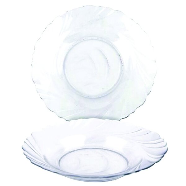 Kit Jogo Pratos Fundo Sopa Transparente 8 Peças 22,5cm