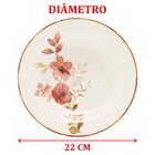 Kit Jogo Pratos Raso Fundo 8 Pessoas 16pçs Chá Das 5 Oxford