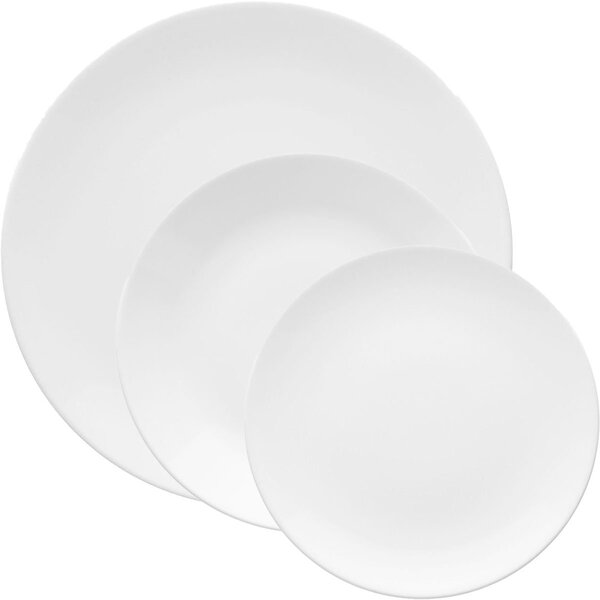 Kit Jogo Pratos Rasos Fundos Sobremesas Coup White 24 Peças