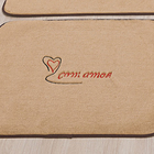 Kit Jogo Tapete Cozinha Pelúcia Temperos Bege 3 Peças Antider