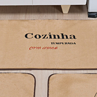 Kit Jogo Tapete Cozinha Pelúcia Temperos Bege 3 Peças Antider