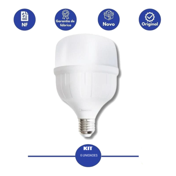 Kit Lâmpada Alta Potência Base Luz 40w Branca Fria Tramontina