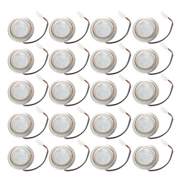 Kit Lampada Led Redonda Para Coifa Plug Branco - 20 Pecas