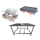 Kit Lanchonete Mesa De Manipulação 100x55cm + Fritadeira A Gá