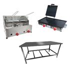 Kit Lanchonete Mesa De Manipulação 120x55cm + Fritadeira A Gá