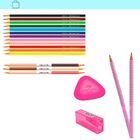Kit Lapis Borracha Apontador 12 Caras E Cores Faber-castell