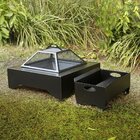 Kit Lareira Externa Pira + Suporte De Lenha Master-aço-preto