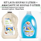 Kit Lava Roupas 3 Litros Coco E Baunilha + Amaciante Girando
