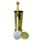Kit Lavabo Inox Dourado Lixeira 5l E Escova Sanitária France
