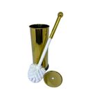 Kit Lavabo Inox Dourado Lixeira Pedal 12l E Escova Sanitaria