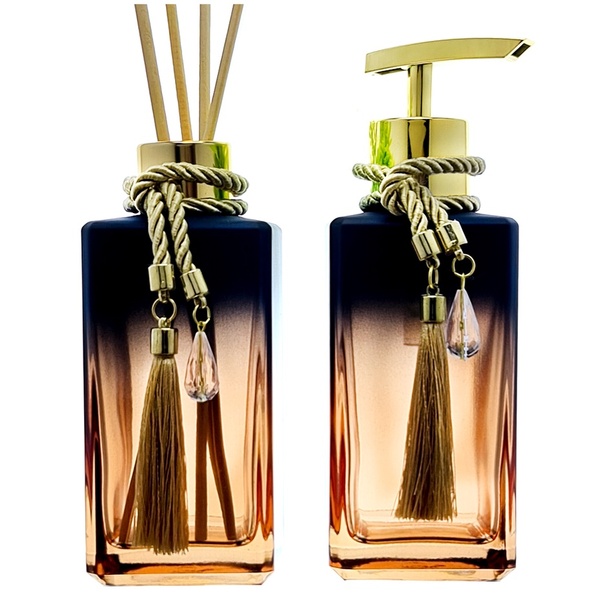 Kit Lavabo Preto Rose Aromatizador Sabonete Liquido 250ml