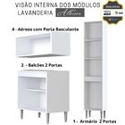 Kit Lavanderia Completa Athena 7 Peças 280x204x54 Cm Crema Gr