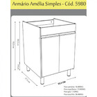 Kit Lavanderia Rorato Amélia Balcão Com Tanque