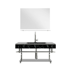 Kit Lavatório com Espelho em Vidro 52x80x50cm Preto VB2011 VBCristais